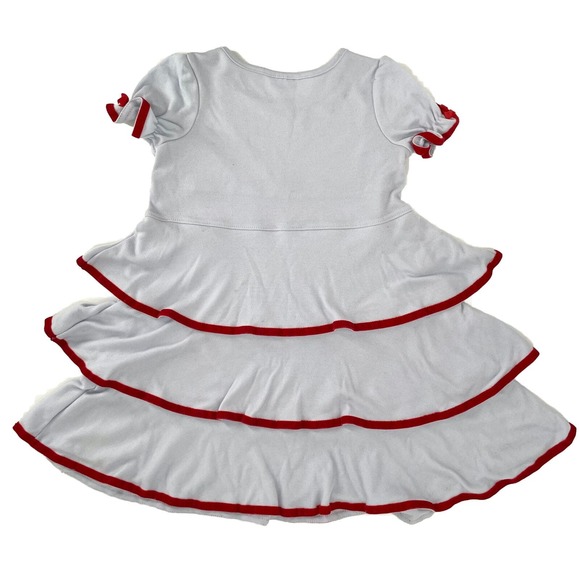 Hanna Andersson Valentine Spring Dress Blue with Red Velvet Size UK 100 - US 4 - Picture 3 of 6